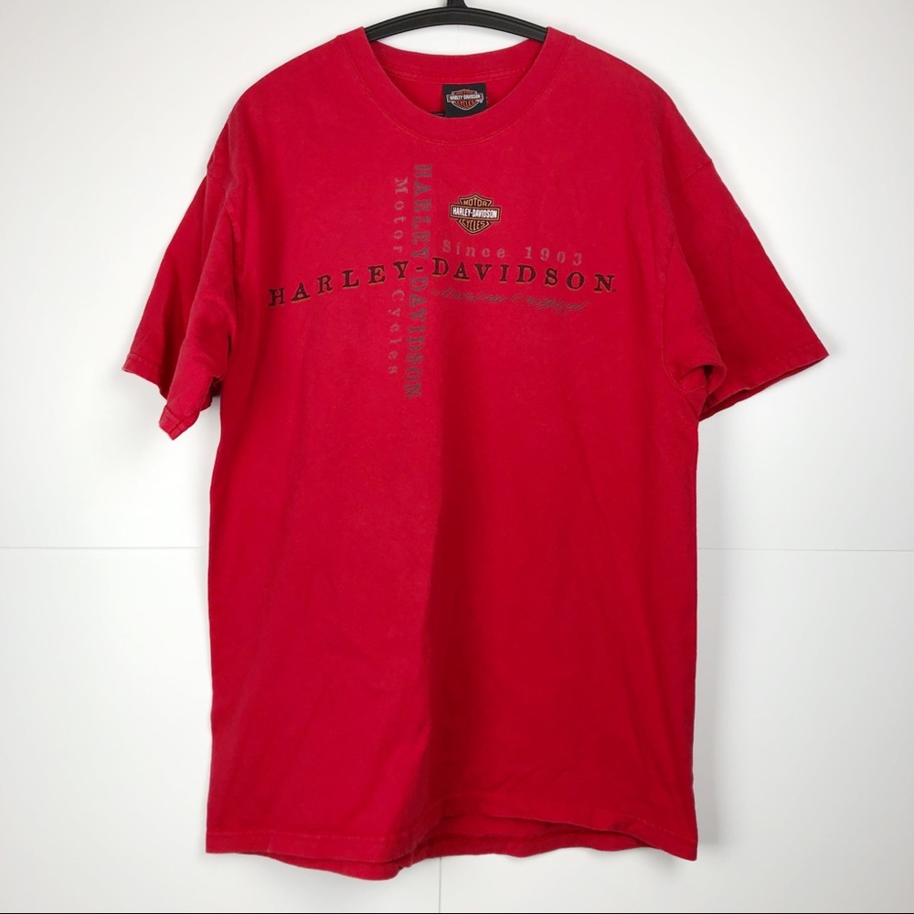 Harley Davidson Red Nashville TN C&S Tee Shirt L